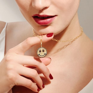Annoushka Happy Charm Pendant In 18ct Yellow Gold With Sapphire, Diamond And Briolette Spinel