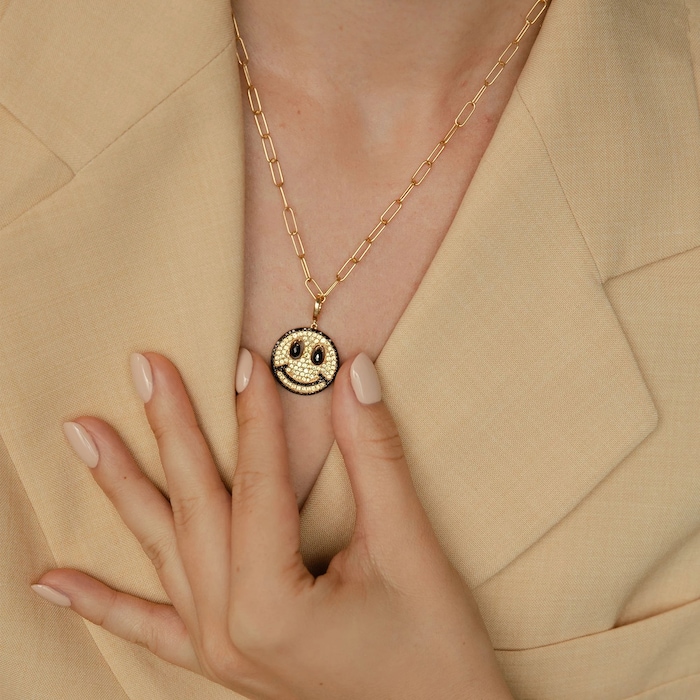 Annoushka Happy Charm Pendant In 18ct Yellow Gold With Sapphire, Diamond And Briolette Spinel