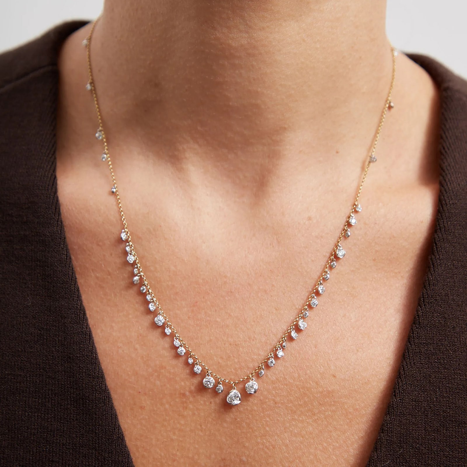 Annoushka Whoopsie Daisy Necklace In 18ct Yellow & White Gold With Diamonds Annoushka Whoopsie Daisy Necklace In 18ct Yellow & White Gold With Diamonds