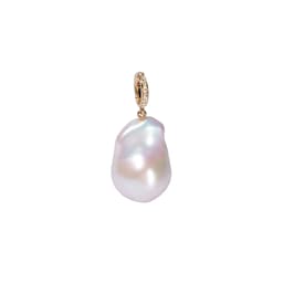 37560280 - Baroque Pearl Charm In 18ct Yellow Gold With Diamonds