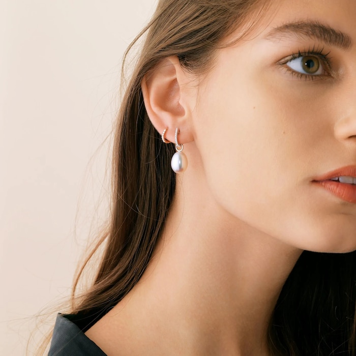 Annoushka Baroque Pearl Earrings Drops In 18ct White Gold