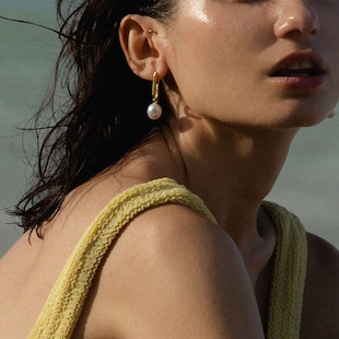 Annoushka Baroque Pearl Earring Drops In 18ct Yellow Gold