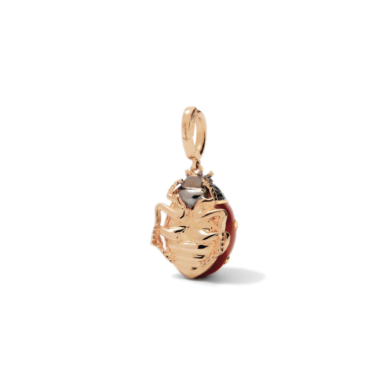 Annoushka Mythology Ladybird Charm Pendant In 18ct Yellow Gold With Carnelian & Diamonds
