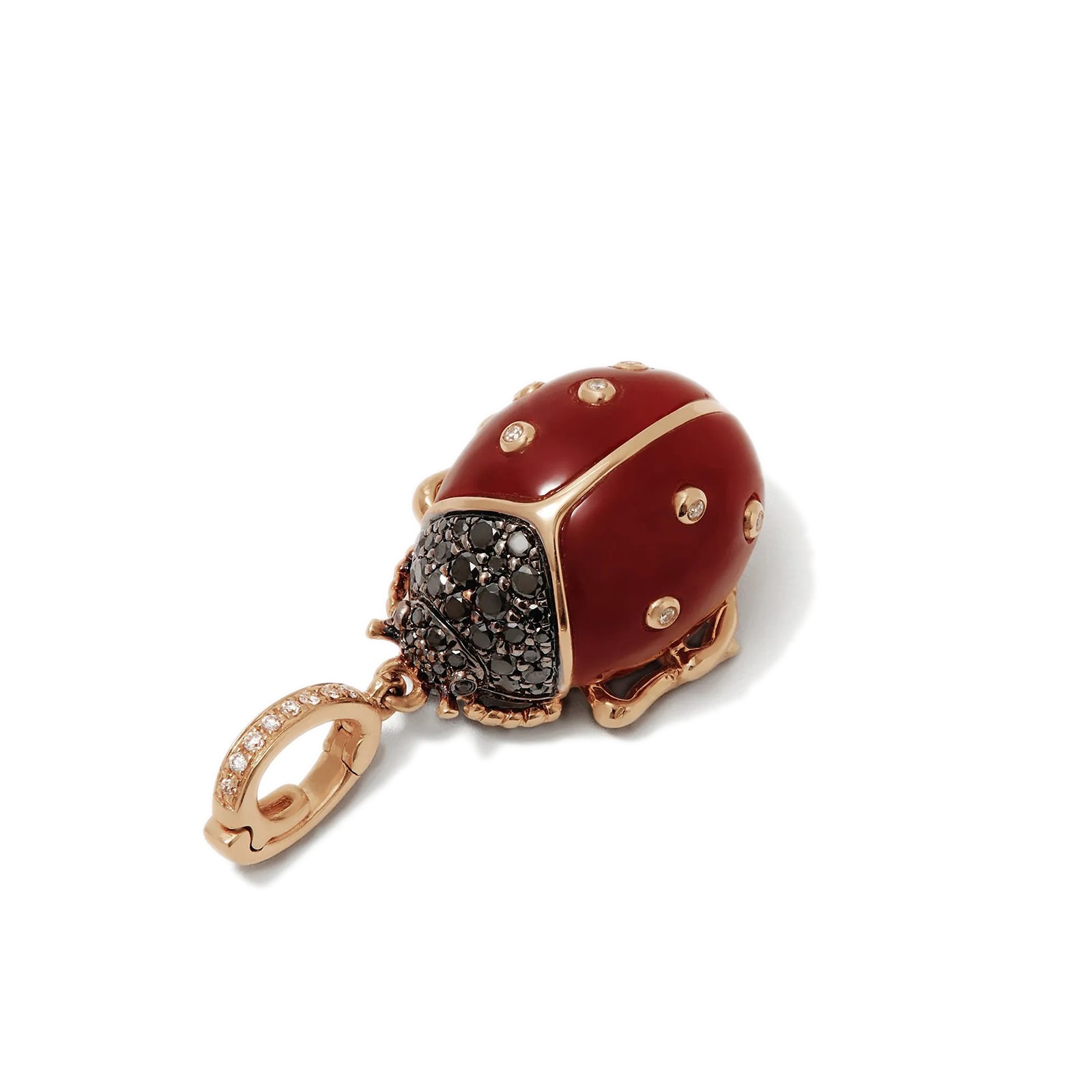 Annoushka Mythology Ladybird Charm Pendant In 18ct Yellow Gold With Carnelian & Diamonds