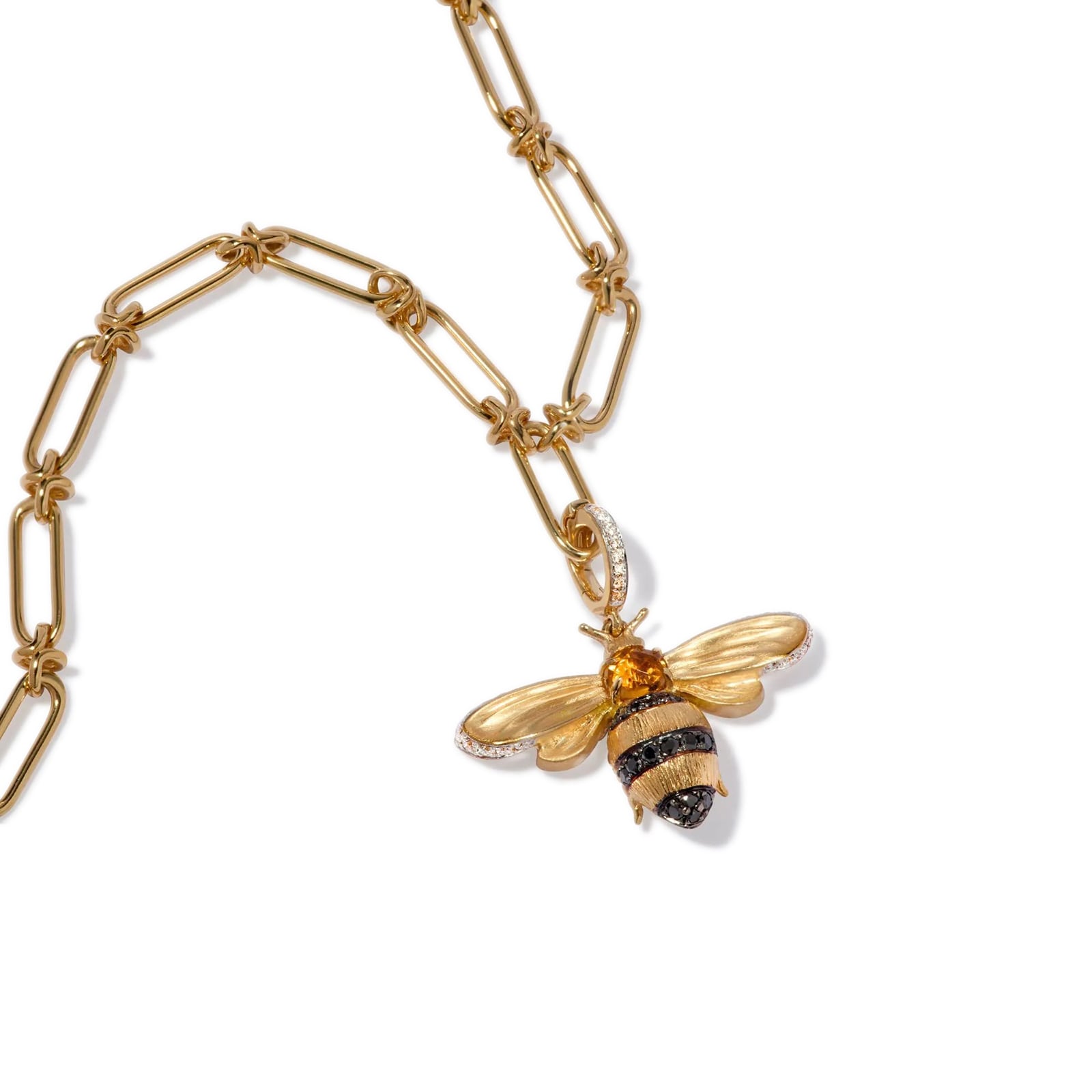 Annoushka Mythology Bee Charm Pendant In 18ct Yellow Gold With Diamonds & Citrine Annoushka Mythology Bee Charm Pendant In 18ct Yellow Gold With Diamonds & Citrine