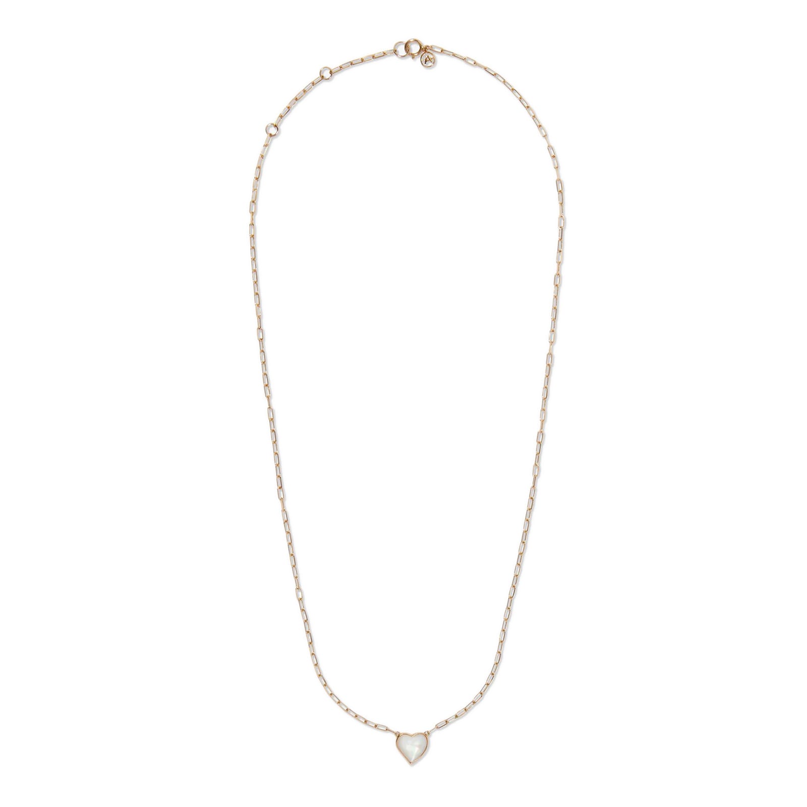 Annoushka Baby Heart Necklace In 18ct Yellow Gold With Mother Of Pearl