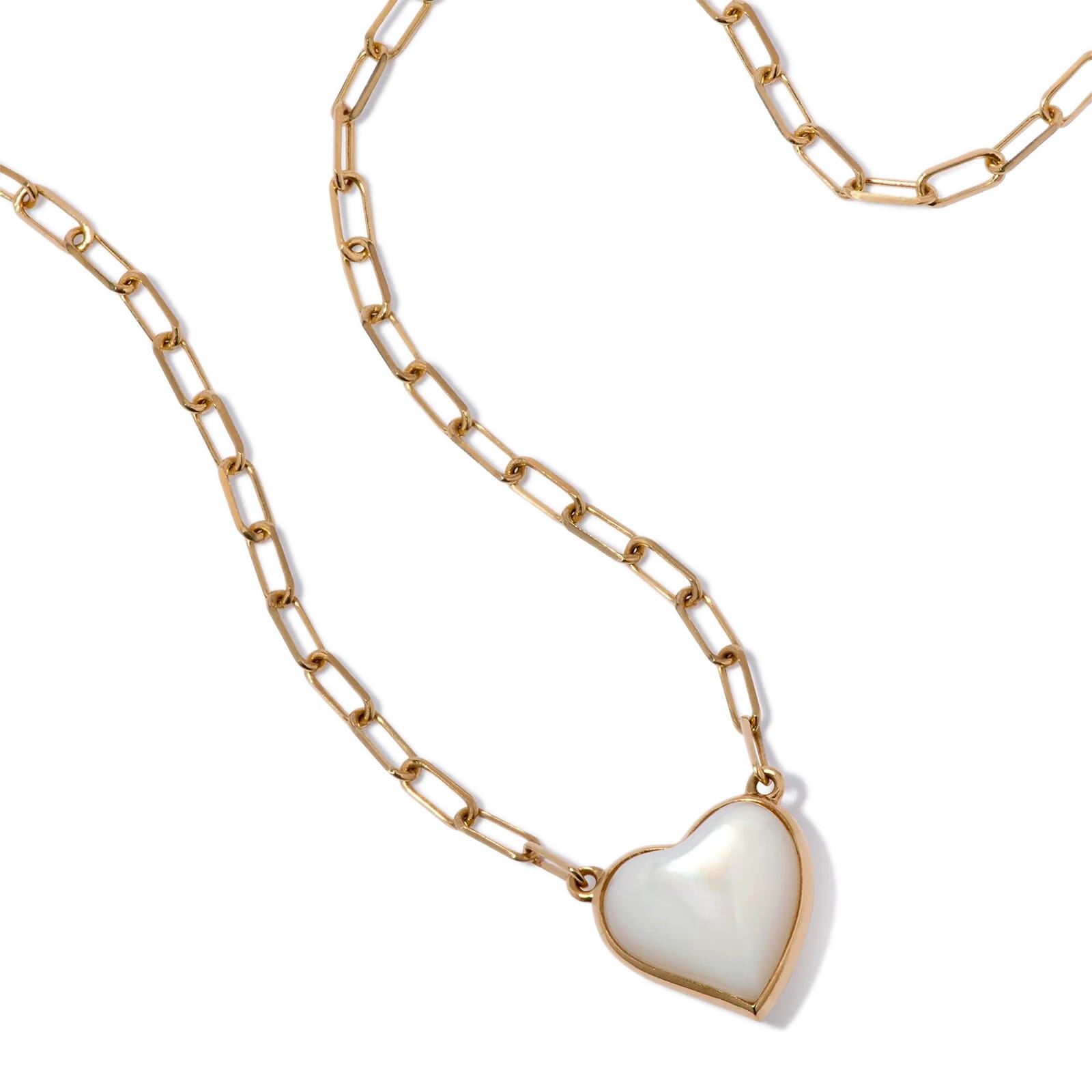 Annoushka Baby Heart Necklace In 18ct Yellow Gold With Mother Of Pearl