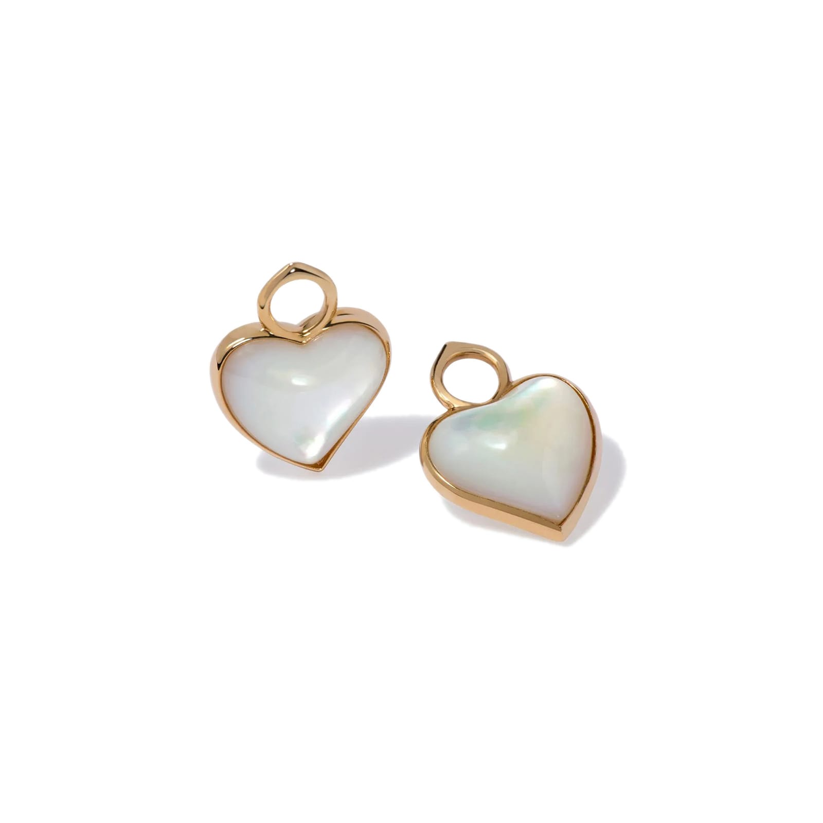 Annoushka Baby Heart Earring Drops In 18ct Yellow Gold With Mother Of Pearl