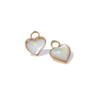 Annoushka Baby Heart Earring Drops In 18ct Yellow Gold With Mother Of Pearl Annoushka Baby Heart Earring Drops In 18ct Yellow Gold With Mother Of Pearl