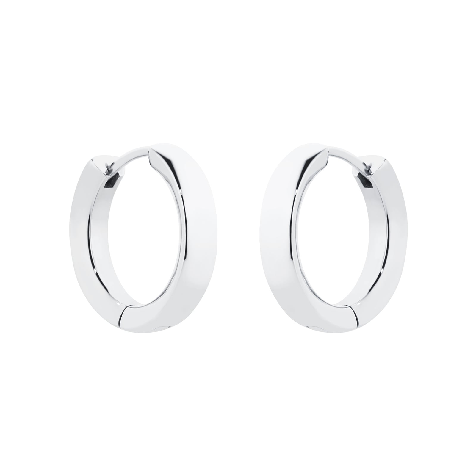 Sterling Silver Huggie Hoop Earrings - Medium