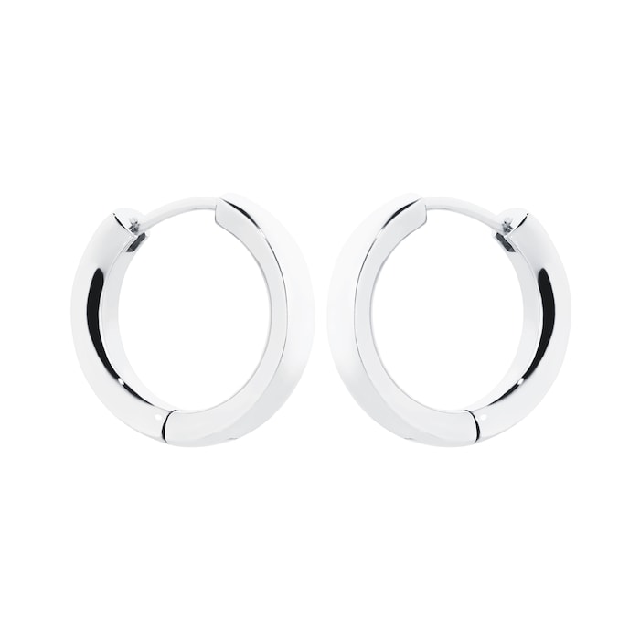 886 Royal Mint Sterling Silver Huggie Hoop Earrings - Medium