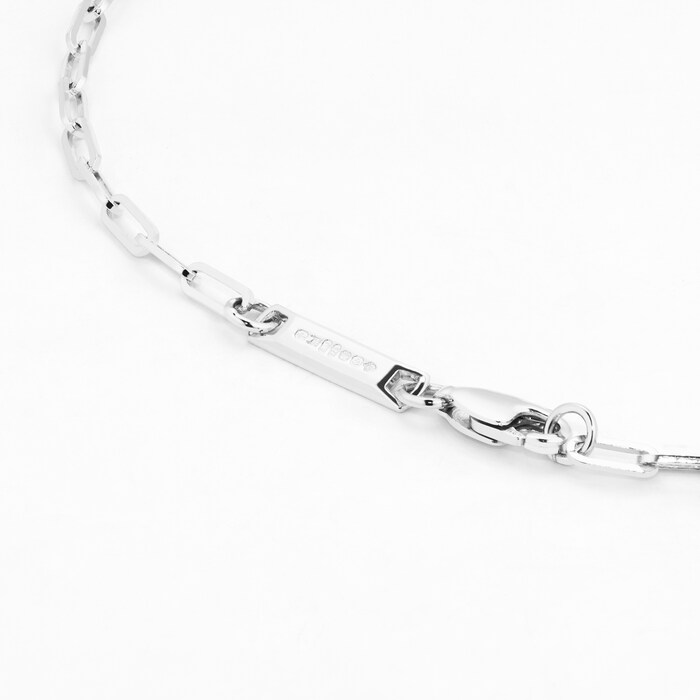 886 Royal Mint Sterling Silver 16 Inch Square Trace Chain Necklace