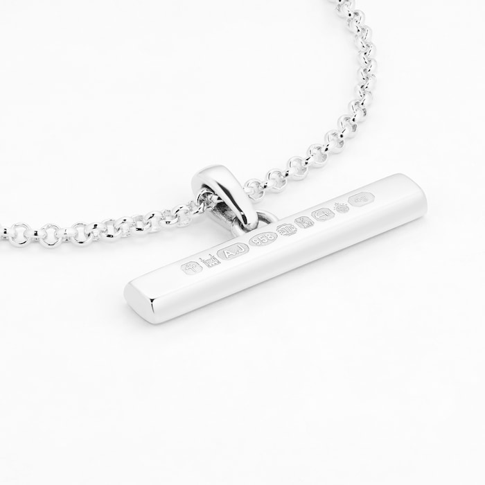 886 Royal Mint Sterling Silver T Bar Belcher Chain pendant - Small