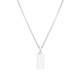 886 Royal Mint Sterling Silver Bar Pendant Belcher Chain Necklace - Small