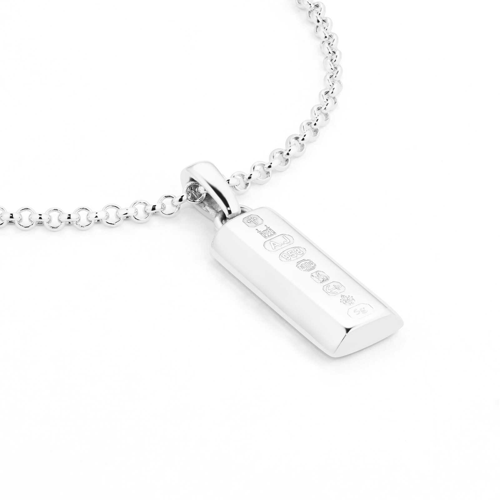 Small silver bar on sale necklace