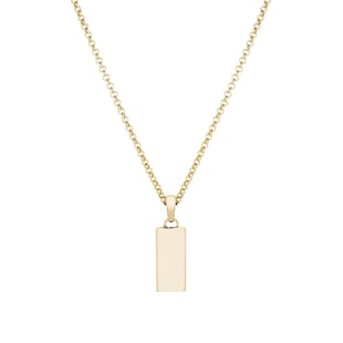 886 Royal Mint 9ct Yellow Gold Bar Pendant Belcher Chain Necklace - Small