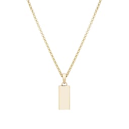 37590907 - 9ct Yellow Gold Bar Pendant Belcher Chain Necklace - Small