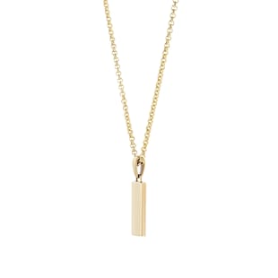886 Royal Mint 9ct Yellow Gold Bar Pendant Belcher Chain Necklace - Small