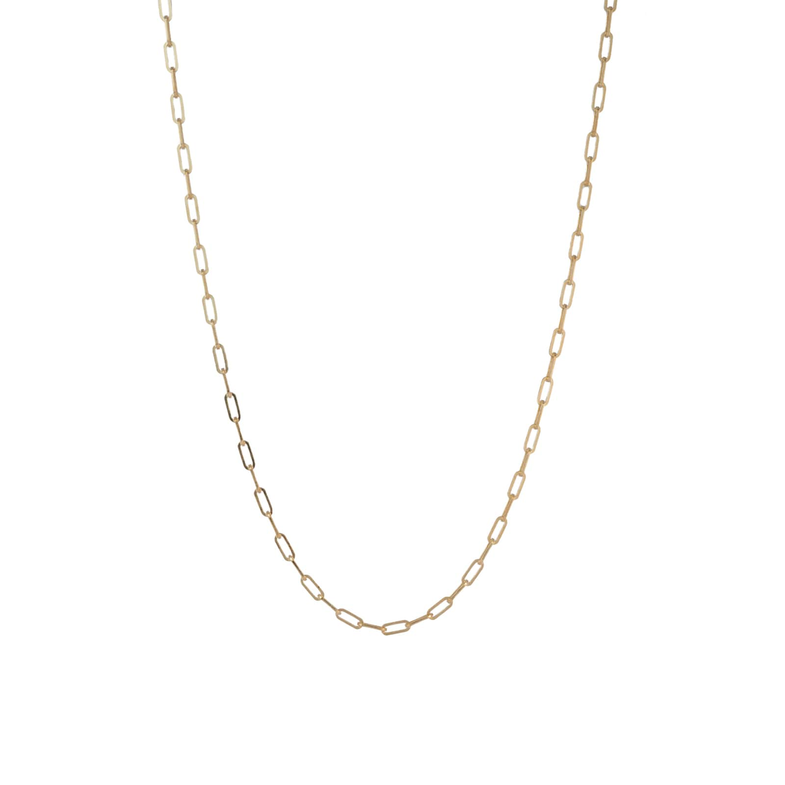 9ct Yellow Gold 16 Inch Square Trace Chain Necklace