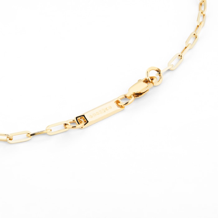 886 Royal Mint 9ct Yellow Gold 16 Inch Square Trace Chain Necklace