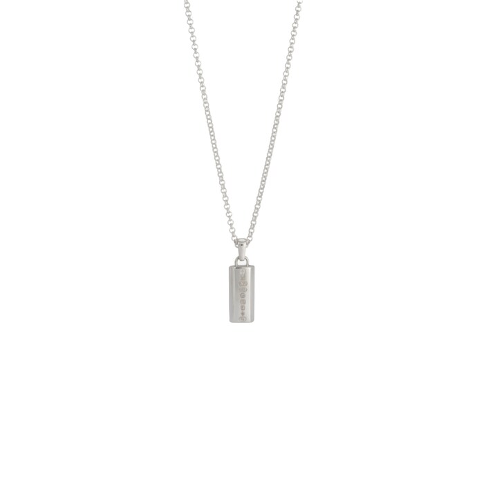 886 Royal Mint Sterling Silver Inch Bar Pendant Necklace