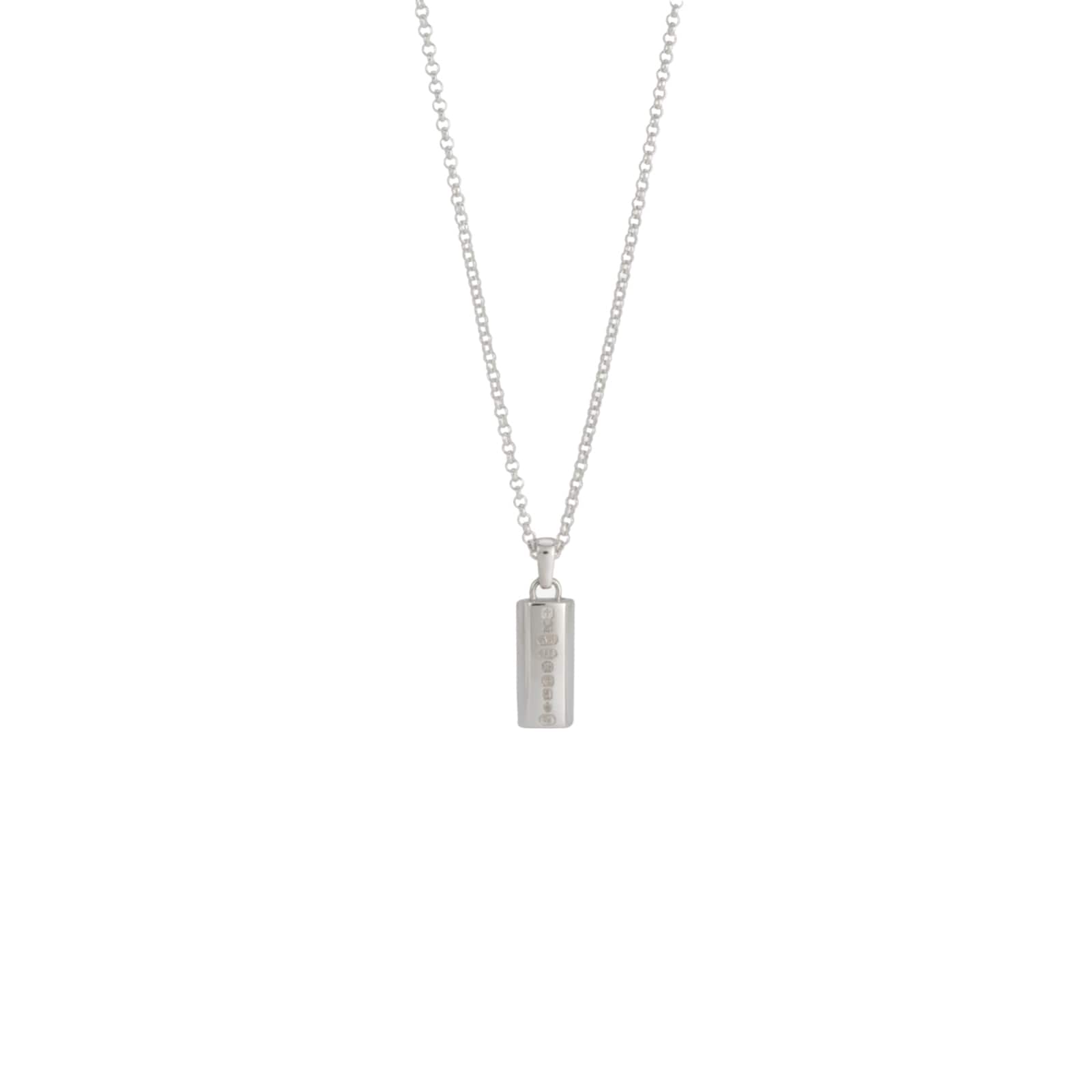 886 Royal Mint Sterling Silver Inch Bar Pendant Necklace