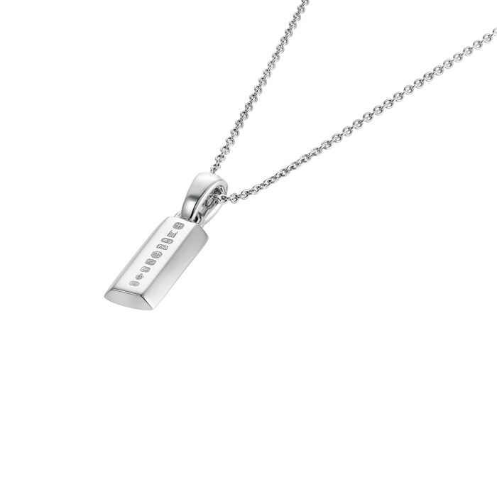 886 Royal Mint Sterling Silver Inch Bar Pendant Necklace