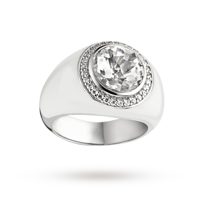 Ti Sento Cubic Zirconia Dome Ring - Ring Size L