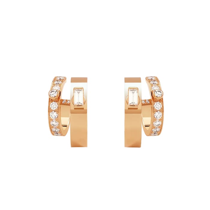 Nouvel Heritage Dinner Date Mood 18K Rose Gold Double Hoop Earrings