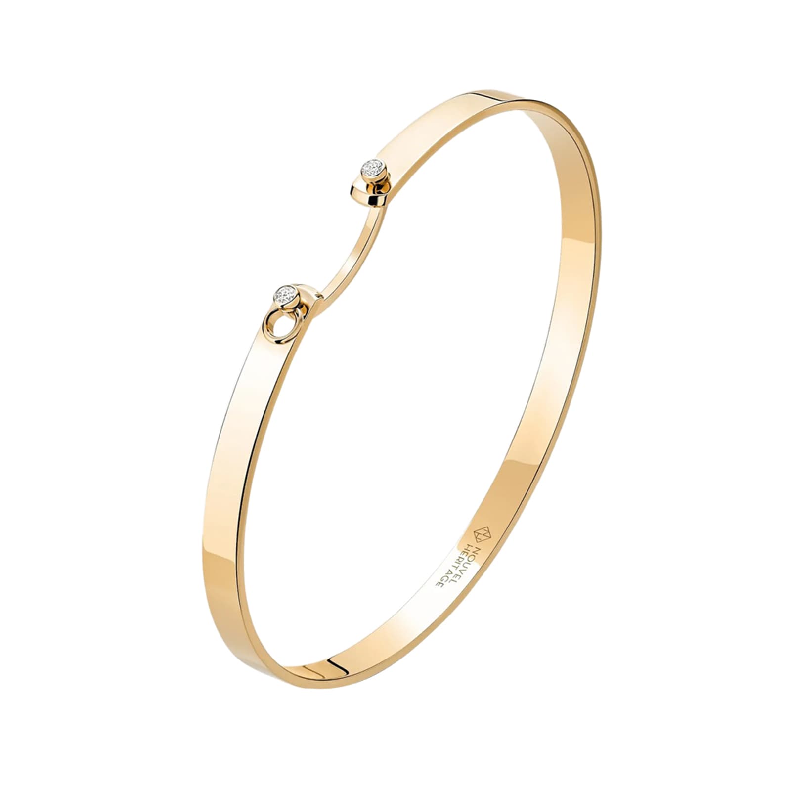Nouvel Heritage Monday Morning Mood 18K Yellow Gold Bangle - Size Small Nouvel Heritage Monday Morning Mood 18K Yellow Gold Bangle - Size Small
