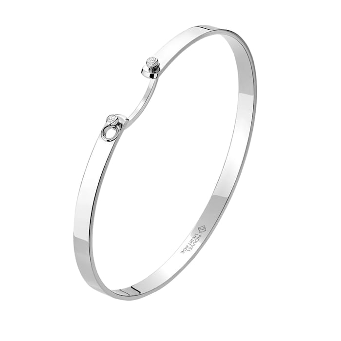 Nouvel Heritage Monday Morning Mood 18K White Gold Bangle - Size Small