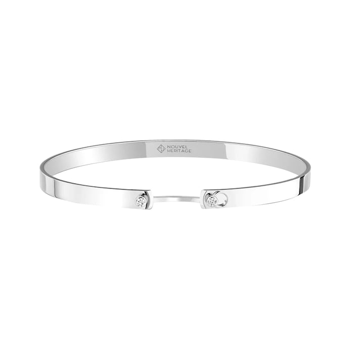 Nouvel Heritage Monday Morning Mood 18K White Gold Bangle - Size Small