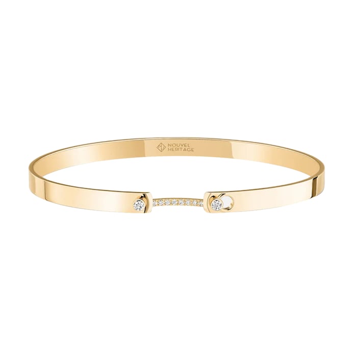 Nouvel Heritage Business Meeting Mood 18K Yellow Gold Bangle - Size Small