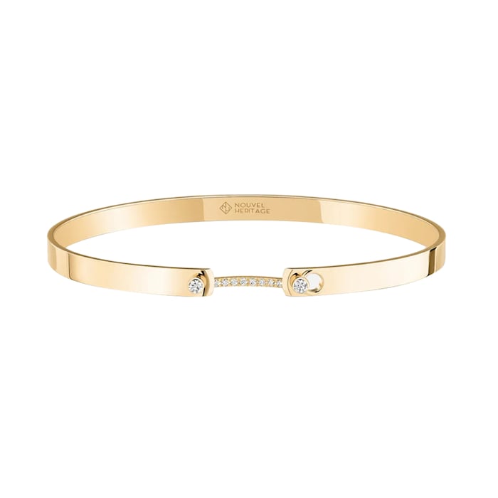 Nouvel Heritage Business Meeting Mood 18K Yellow Gold Bangle - Size Medium