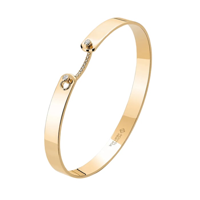 Nouvel Heritage Business Meeting GM Mood 18K Yellow Gold Bangle - Size Small