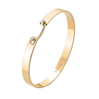 Nouvel Heritage Business Meeting GM Mood 18K Yellow Gold Bangle - Size Small