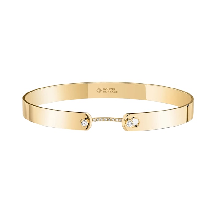 Nouvel Heritage Business Meeting GM Mood 18K Yellow Gold Bangle - Size Small