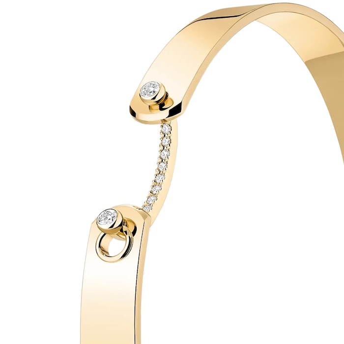 Nouvel Heritage Business Meeting GM Mood 18K Yellow Gold Bangle - Size Small