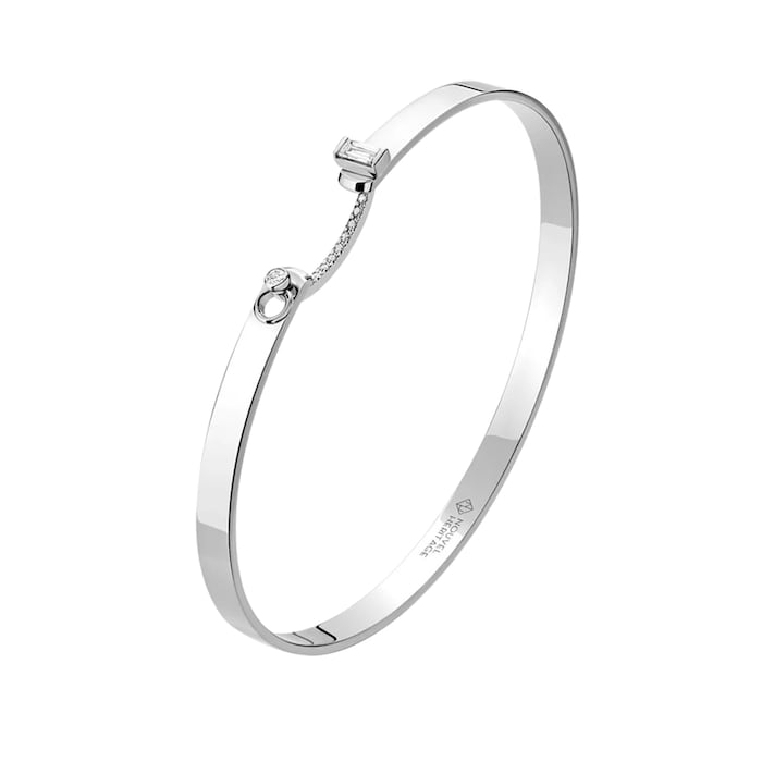 Nouvel Heritage Dinner Date Mood 18K White Gold Bangle - Size Small