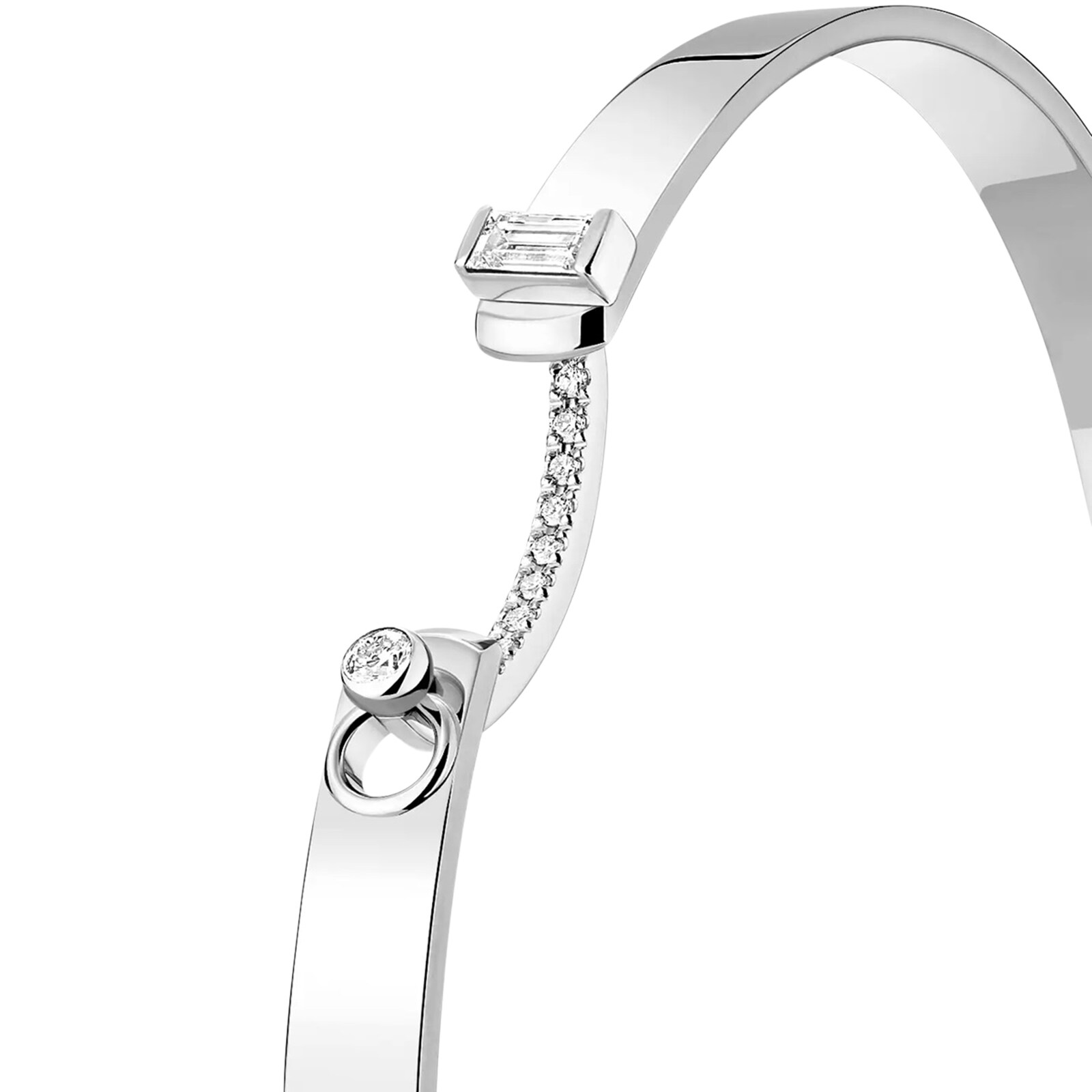 Nouvel Heritage Dinner Date Mood 18K White Gold Bangle - Size Small