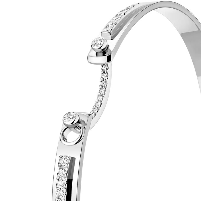 Nouvel Heritage Tuxedo Mood 18K White Gold Bangle - Size Small