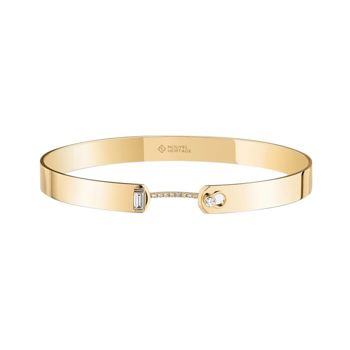 Nouvel Heritage Dinner Date GM Mood 18K Yellow Gold Bangle - Size Medium