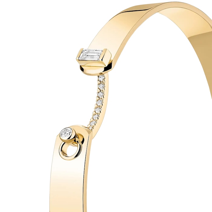 Nouvel Heritage Dinner Date GM Mood 18K Yellow Gold Bangle - Size Medium