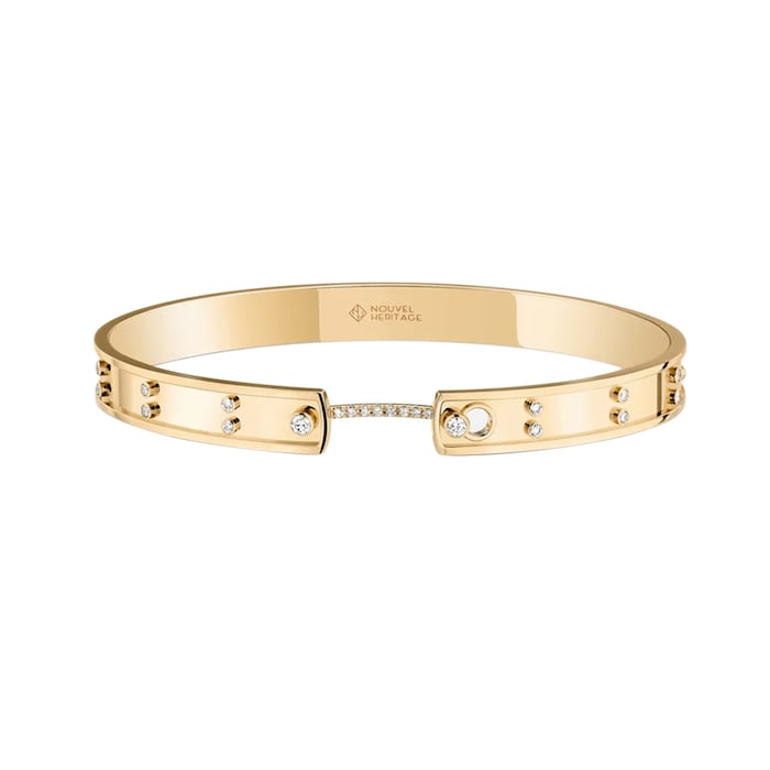 Nouvel Heritage Picnic In Paris Mood 18K Yellow Gold Bangle - Size Medium