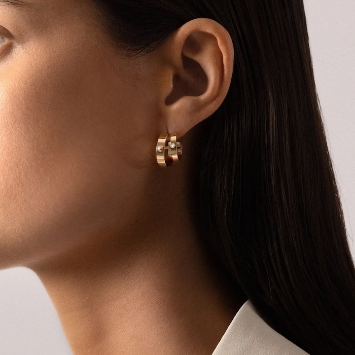 Nouvel Heritage Monday Morning Mood 18K Yellow Gold Double Hoop Earrings