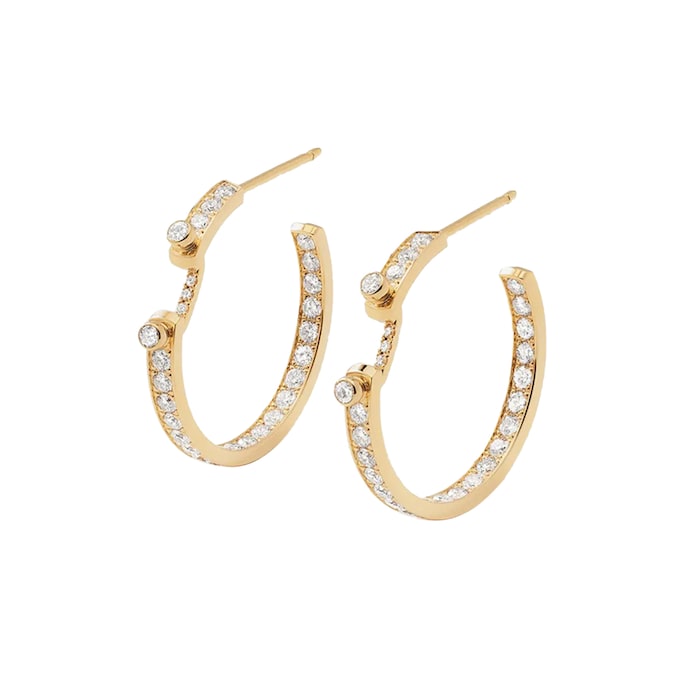 Nouvel Heritage Eternity Tuxedo Mood 18K Yellow Gold Hoop Earrings