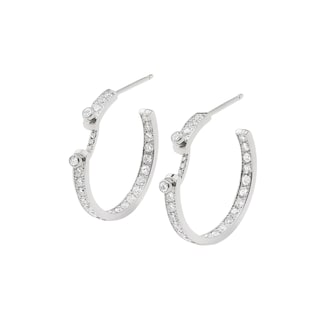 Nouvel Heritage Eternity Tuxedo Mood 18K White Gold Hoop Earrings Nouvel Heritage Eternity Tuxedo Mood 18K White Gold Hoop Earrings