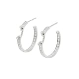 Nouvel Heritage Eternity Tuxedo Mood 18K White Gold Hoop Earrings