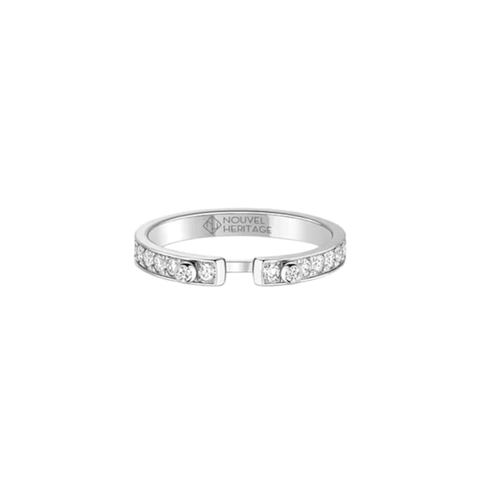 Nouvel Heritage Eternity Tuxedo PM Mood 18K White Gold Ring - Size 6.5