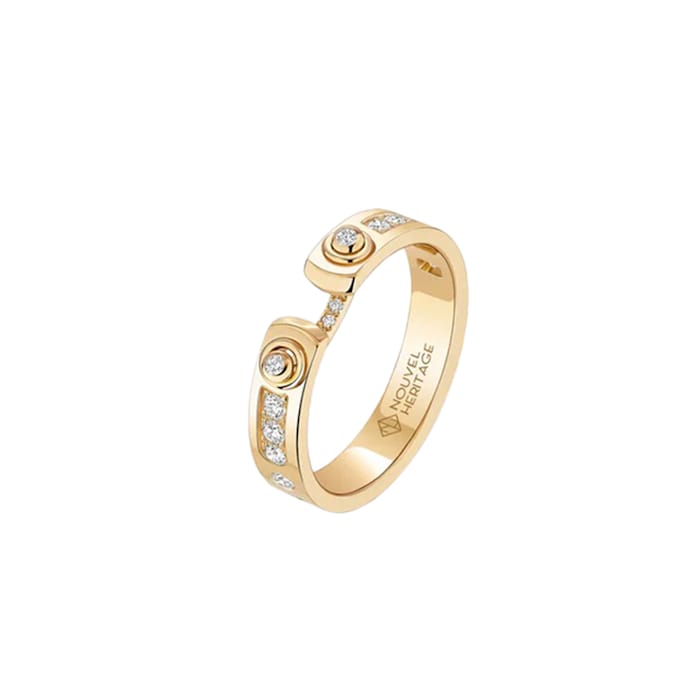 Nouvel Heritage Tuxedo Mood 18K Yellow Gold Ring - Size 6